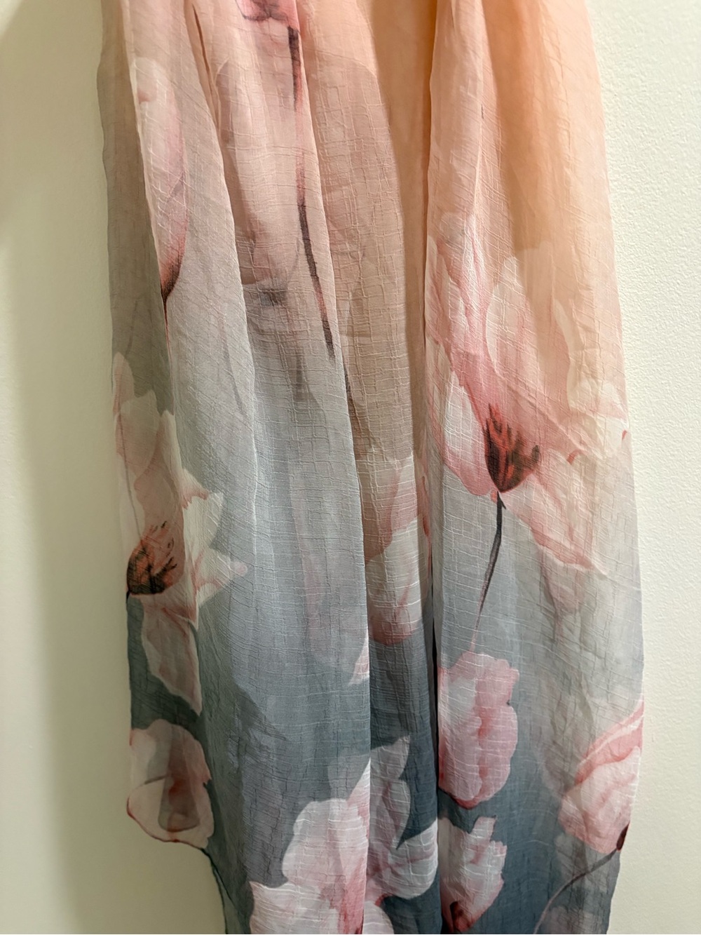 Floral Pink and Gray Women's Scarf